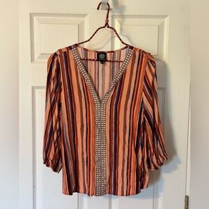 Vneck stripe bohemian blouse from Dillards size L